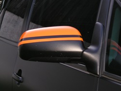 Designový polep zrcátka...oranžové pruhy
